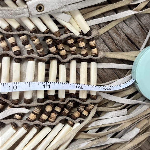 Spell Cream Fringe Crossbody with Beaded Accent - Picture 11 of 13